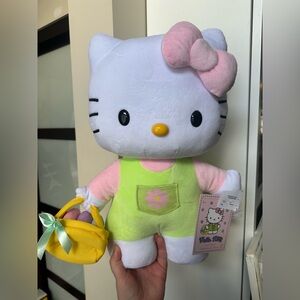 Hello Kitty Plush Greeter with Yellow Basket and Pink Bow